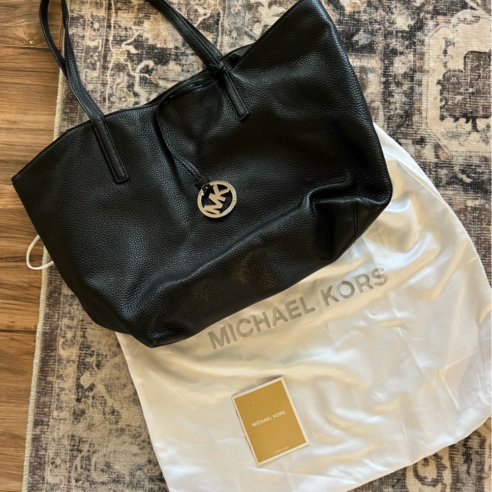 Michael Kors Black Pebbled Leather Tote